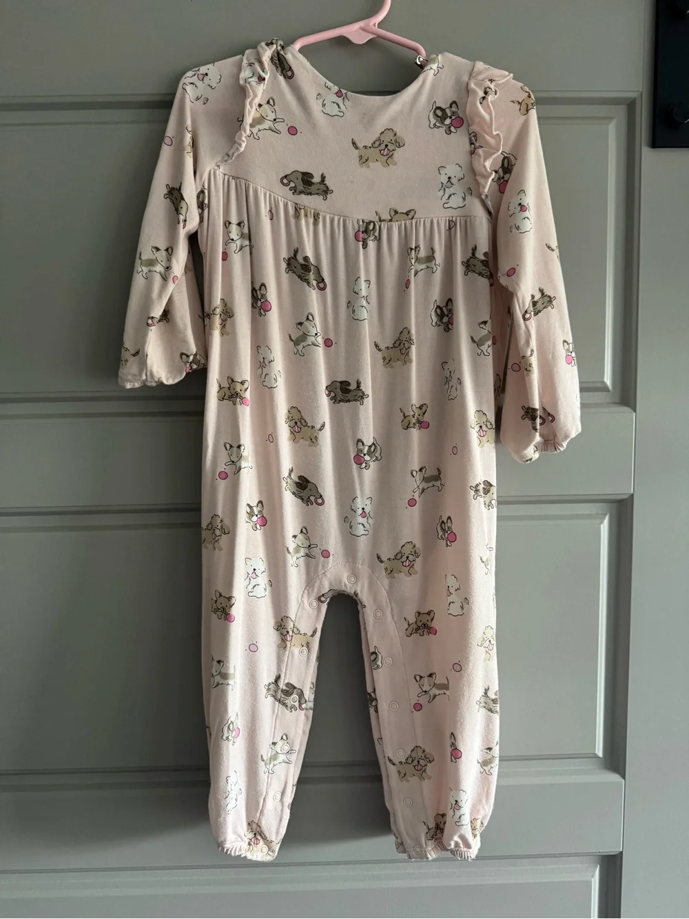 Angel Dear Pink Puppy Print One-Piece romper